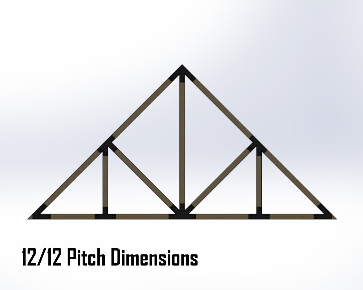 Howe Truss Bracket Set - Industrial Style - For 4 Inch Lumber