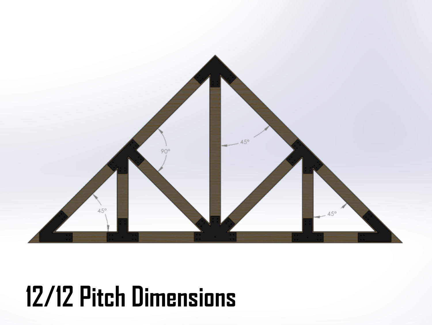 Howe Truss Bracket Set - Industrial Style - For 8 Inch Lumber - Wood Post Brackets - construction materials - building supports - beam supports - post supports