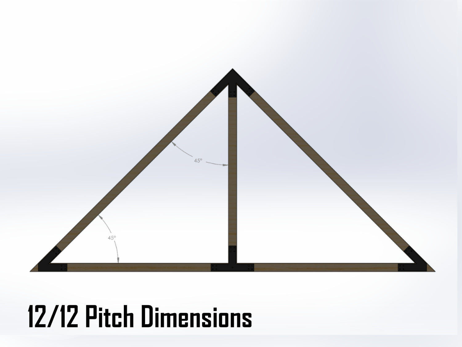 King Truss Bracket Set - Industrial Style - For 4 Inch Lumber - Wood Post Brackets - construction materials - building supports - beam supports - post supports