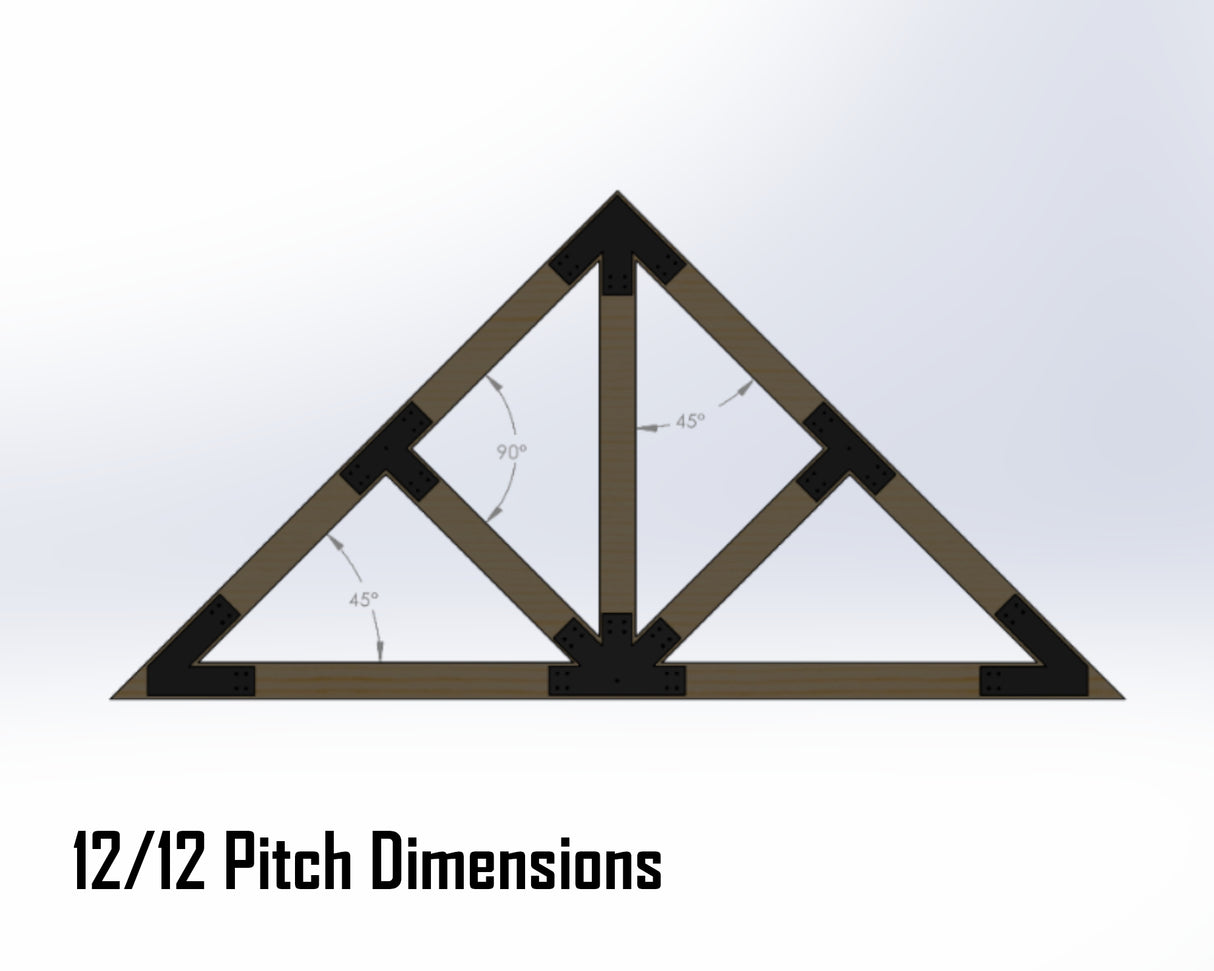 Web Truss Bracket Set - Industrial Style - For 8 Inch Lumber