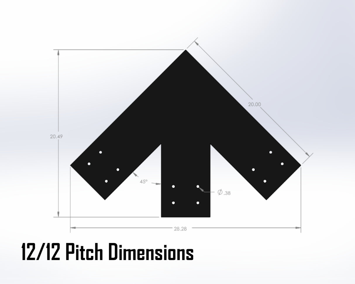 Web Truss Bracket Set - Industrial Style - For 8 Inch Lumber