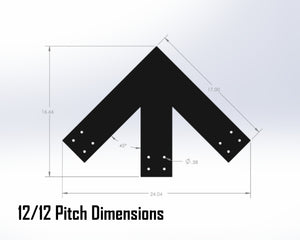 Web Truss Bracket Set - Industrial Style - For 6 Inch Lumber - Wood Post Brackets - construction materials - building supports - beam supports - post supports