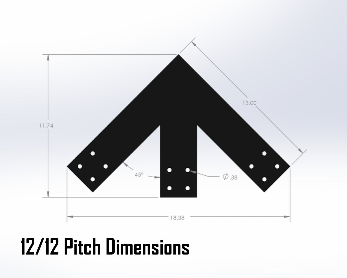 Web Truss Bracket Set - Industrial Style - For 4 Inch Lumber