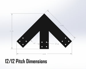 Howe Truss Bracket Set - Industrial Style - For 4 Inch Lumber - Wood Post Brackets - construction materials - building supports - beam supports - post supports