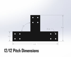 Howe Truss Bracket Set - Industrial Style - For 4 Inch Lumber - Wood Post Brackets - construction materials - building supports - beam supports - post supports