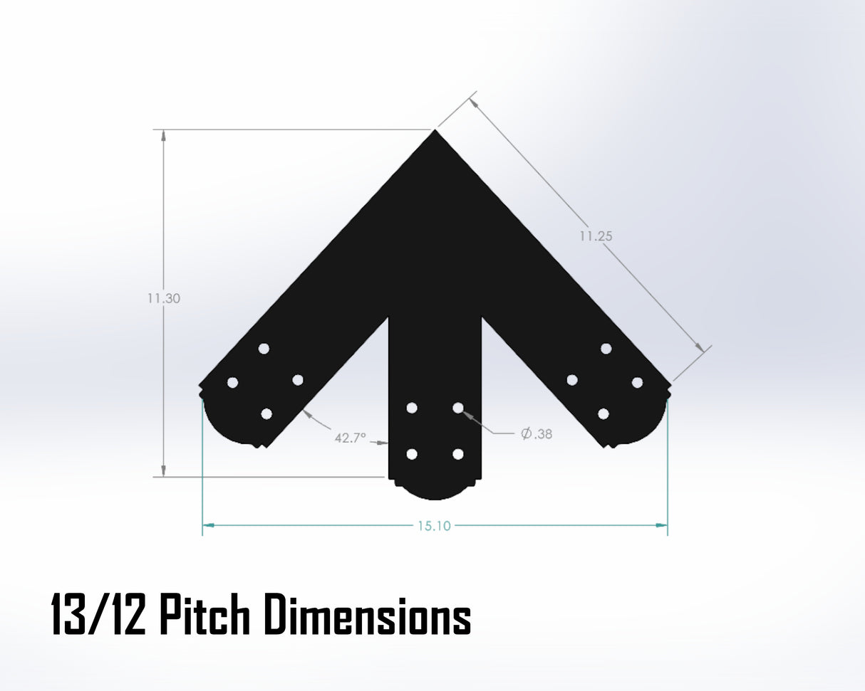 King Truss Bracket Set - Crowned Style - For 4 Inch Lumber - Wood Post Brackets - construction materials - building supposrts - beam supports - post support - timber frame brackets - wood frame buildings - post frame buildings - barndominium brackets - exposed beam brackets