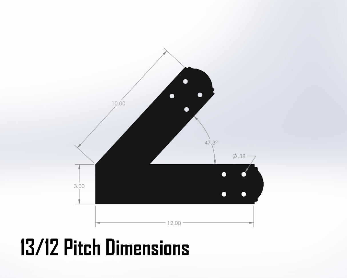 King Truss Bracket Set - Crowned Style - For 4 Inch Lumber - Wood Post Brackets - construction materials - building supposrts - beam supports - post support - timber frame brackets - wood frame buildings - post frame buildings - barndominium brackets - exposed beam brackets