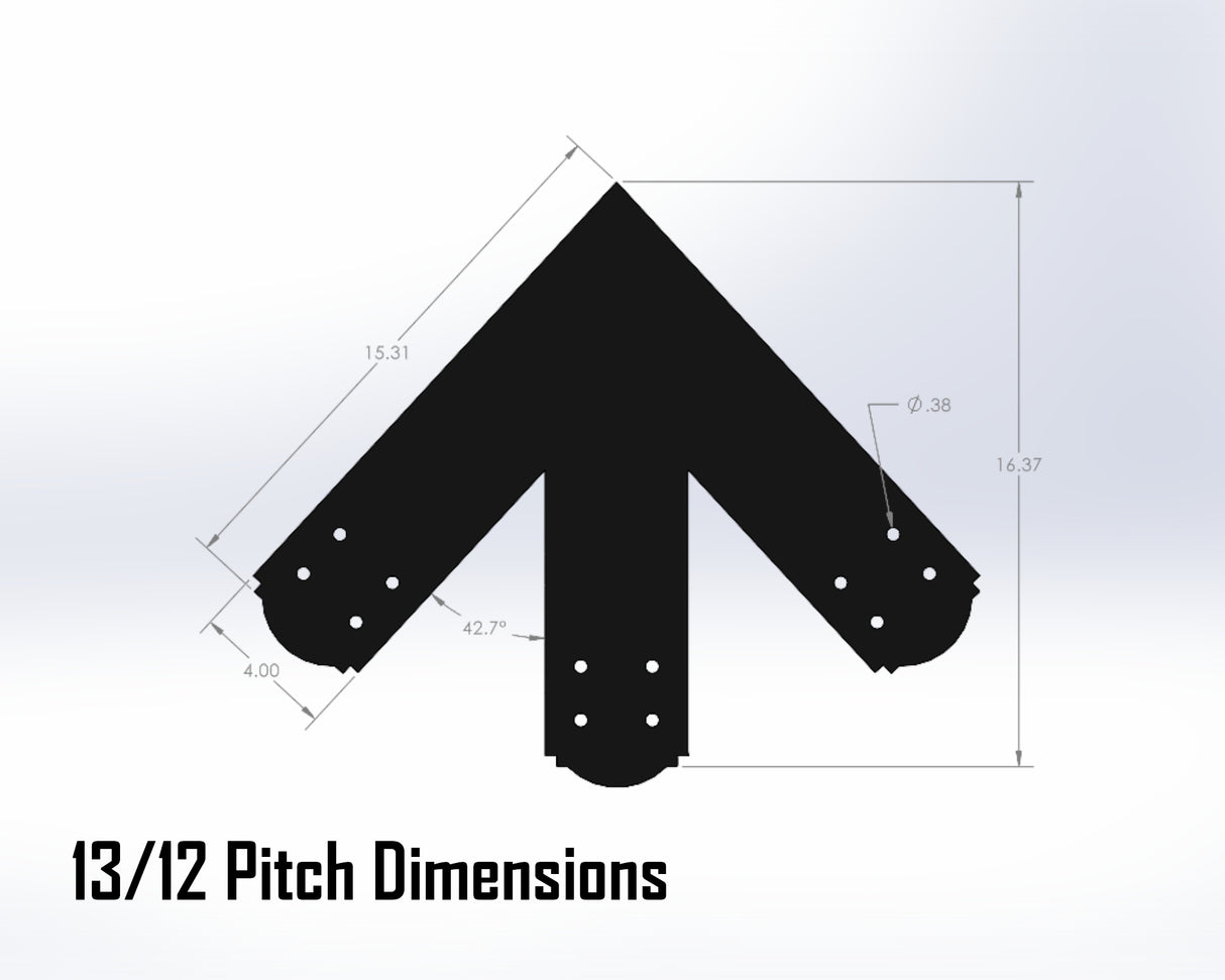 King Truss Bracket Set - Crowned Style - For 6 Inch Lumber - Wood Post Brackets - construction materials - building supposrts - beam supports - post support - timber frame brackets - wood frame buildings - post frame buildings - barndominium brackets - exposed beam brackets