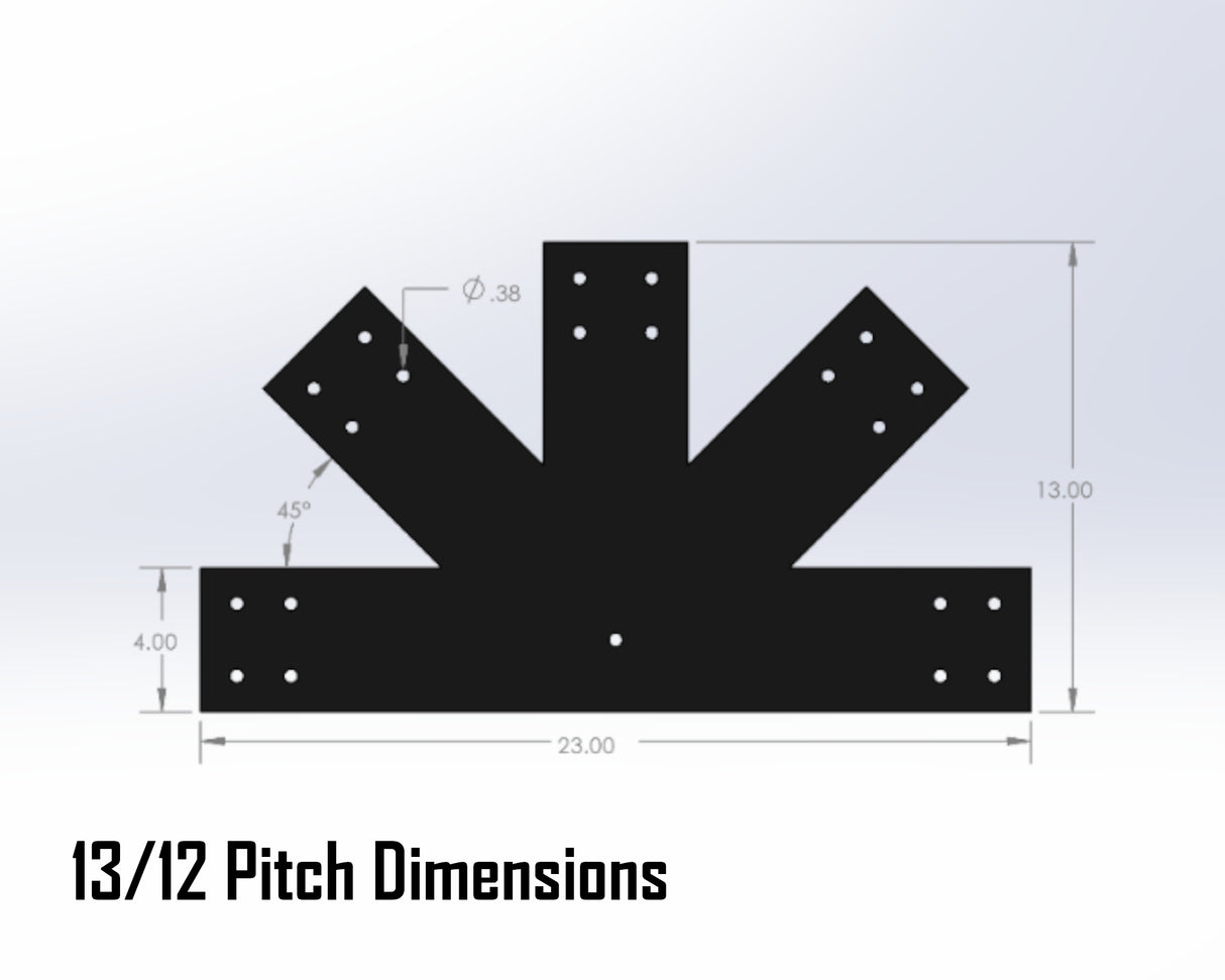 Web Truss Bracket Set - Industrial Style - For 6 Inch Lumber