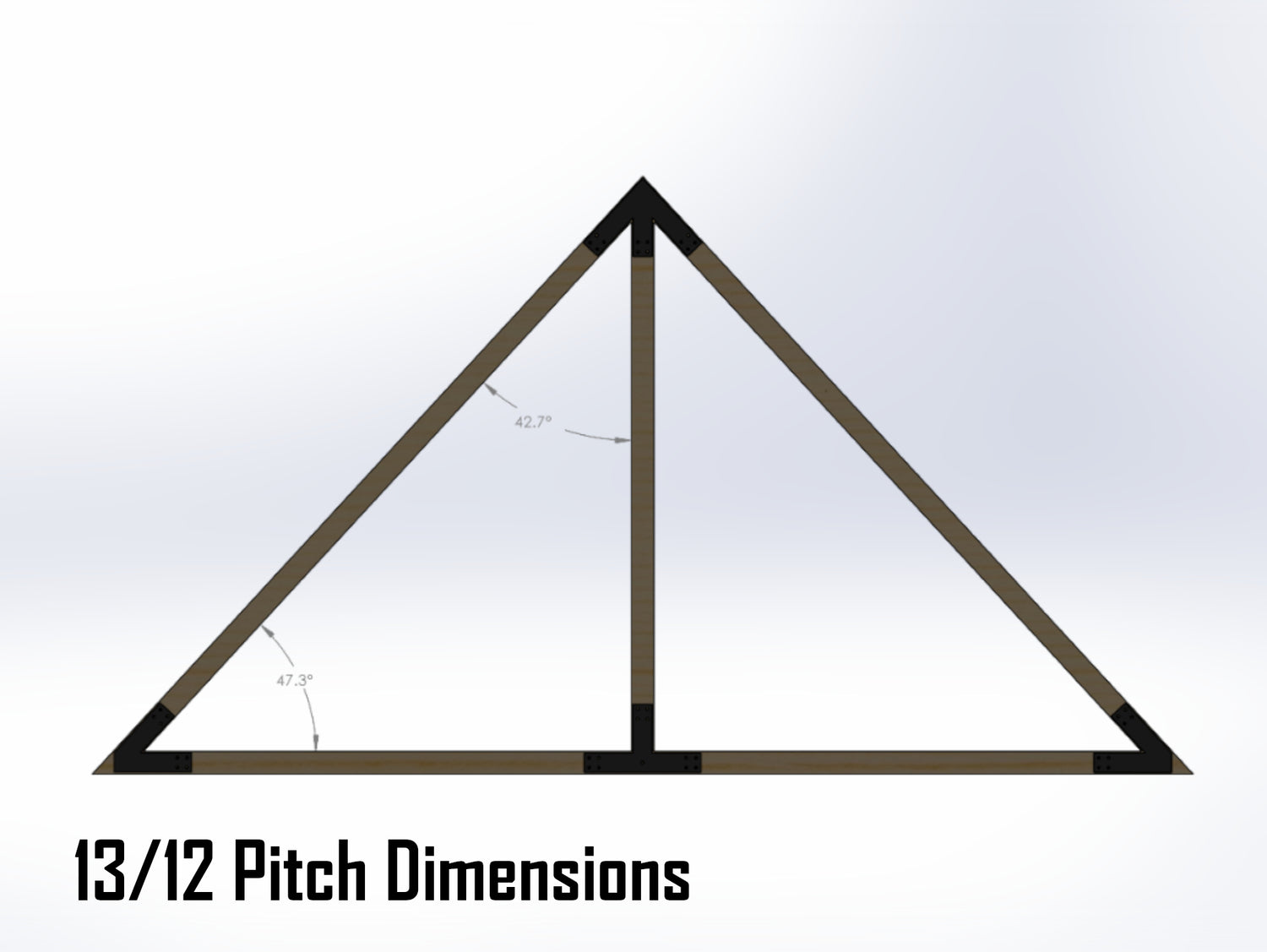 King Truss Bracket Set - Industrial Style - For 4 Inch Lumber - Wood Post Brackets - construction materials - building supports - beam supports - post supports