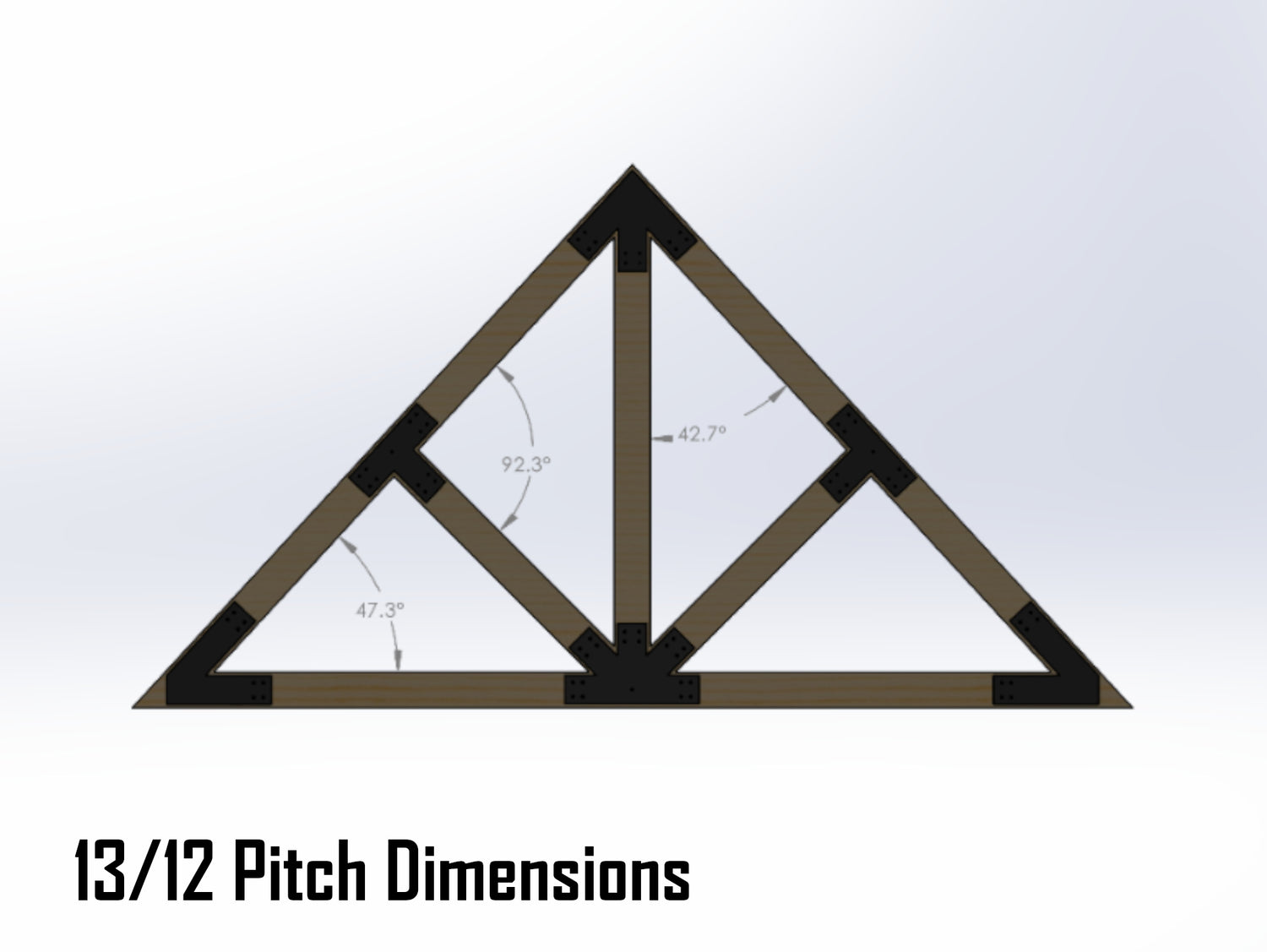 Web Truss Bracket Set - Industrial Style - For 8 Inch Lumber - Wood Post Brackets - construction materials - building supports - beam supports - post supports