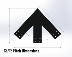 Web Truss Bracket Set - Industrial Style - For 6 Inch Lumber - Wood Post Brackets - construction materials - building supports - beam supports - post supports
