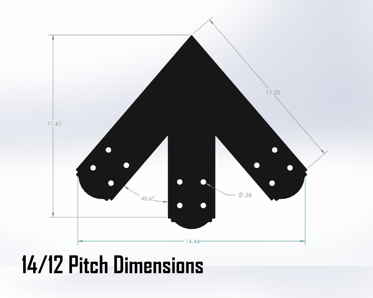 King Truss Bracket Set - Crowned Style - For 4 Inch Lumber - Wood Post Brackets - construction materials - building supposrts - beam supports - post support - timber frame brackets - wood frame buildings - post frame buildings - barndominium brackets - exposed beam brackets