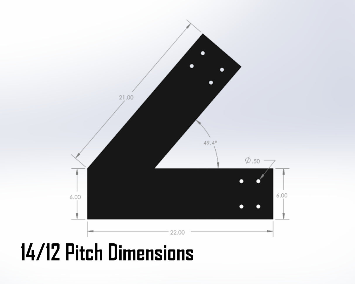 Web Truss Bracket Set - Industrial Style - For 8 Inch Lumber