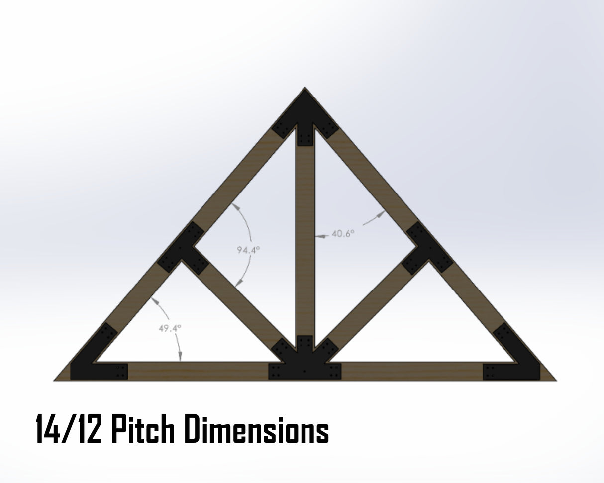 Web Truss Bracket Set - Industrial Style - For 8 Inch Lumber