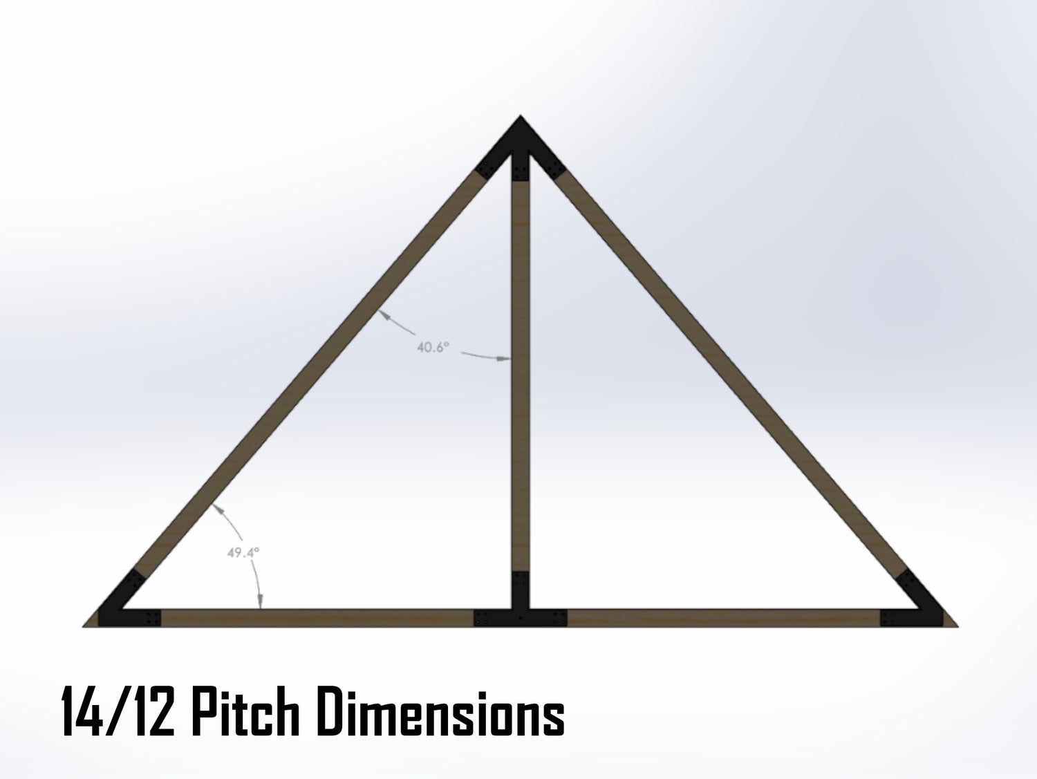King Truss Bracket Set - Industrial Style - For 4 Inch Lumber - Wood Post Brackets - construction materials - building supports - beam supports - post supports