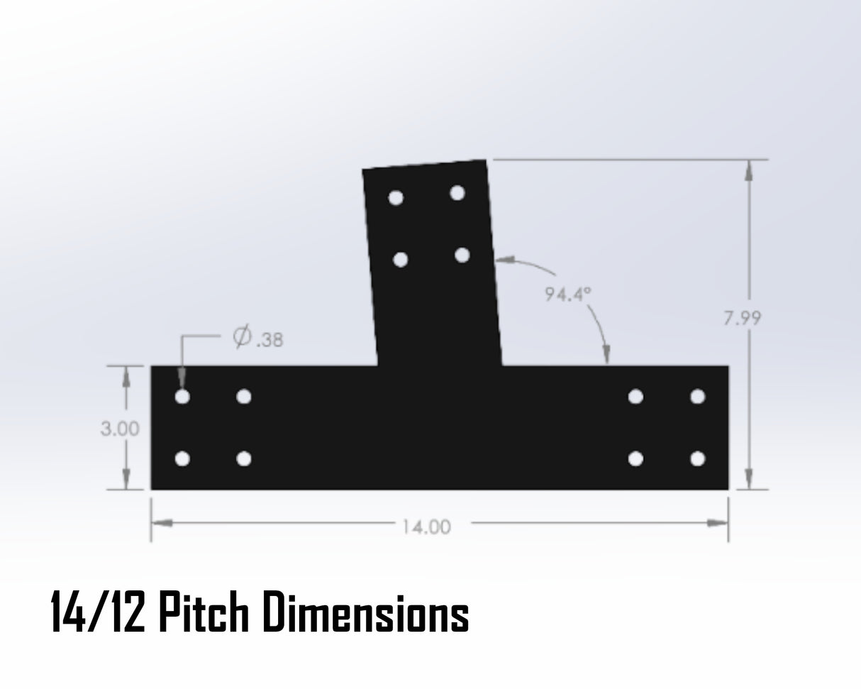 Web Truss Bracket Set - Industrial Style - For 4 Inch Lumber