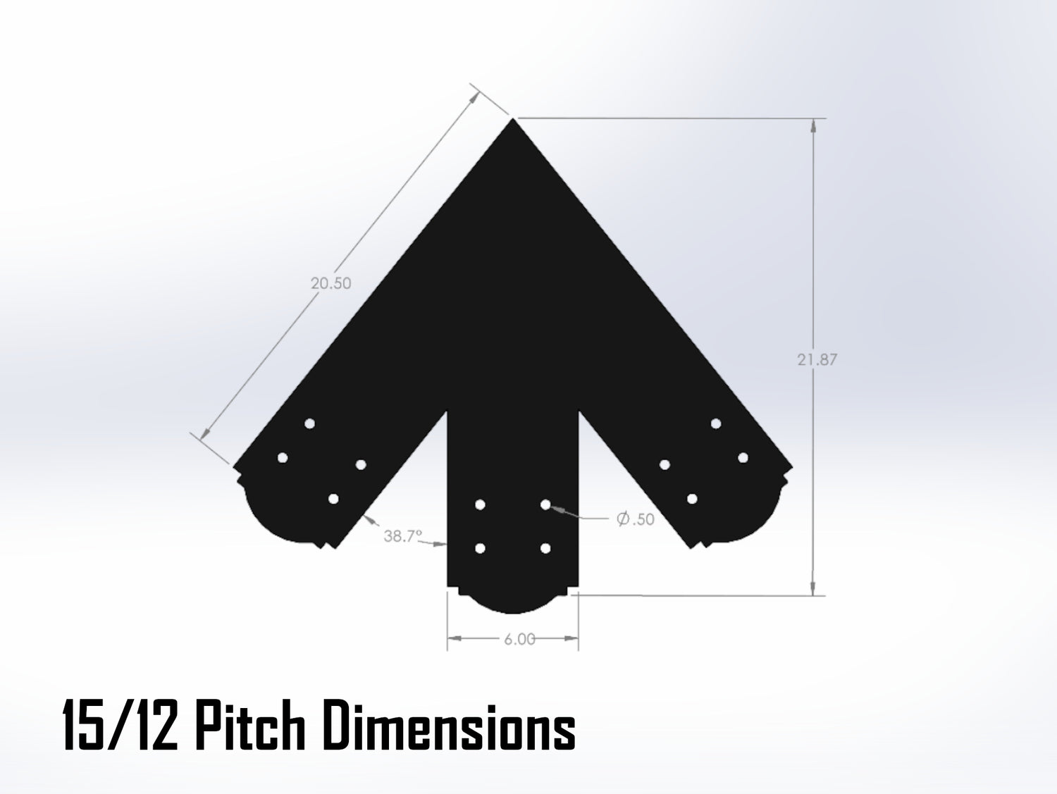King Truss Bracket Set - Crowned Style - For 8 Inch Lumber - Wood Post Brackets - construction materials - building supposrts - beam supports - post support - timber frame brackets - wood frame buildings - post frame buildings - barndominium brackets - exposed beam brackets