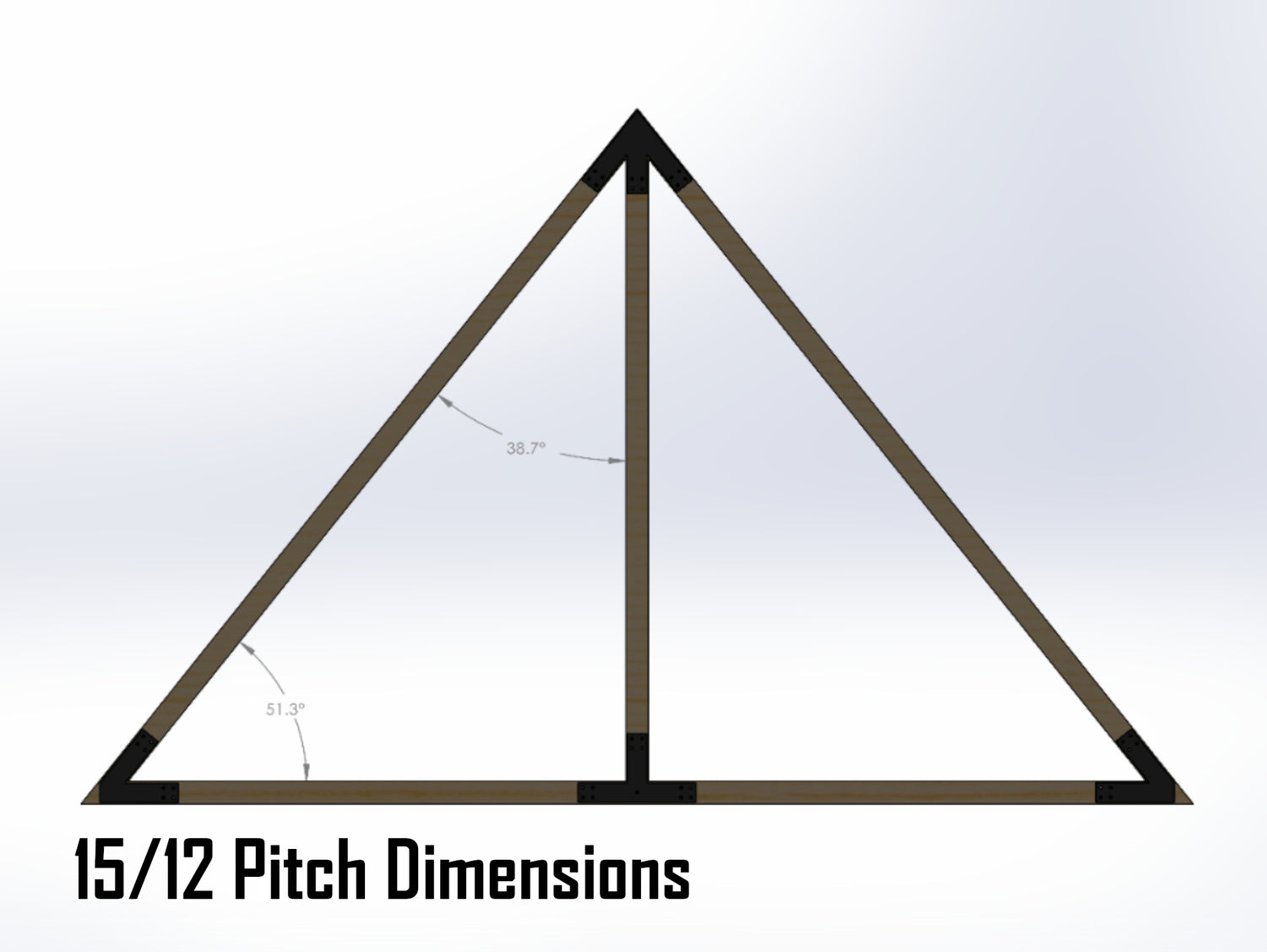 King Truss Bracket Set - Industrial Style - For 4 Inch Lumber - Wood Post Brackets - construction materials - building supports - beam supports - post supports