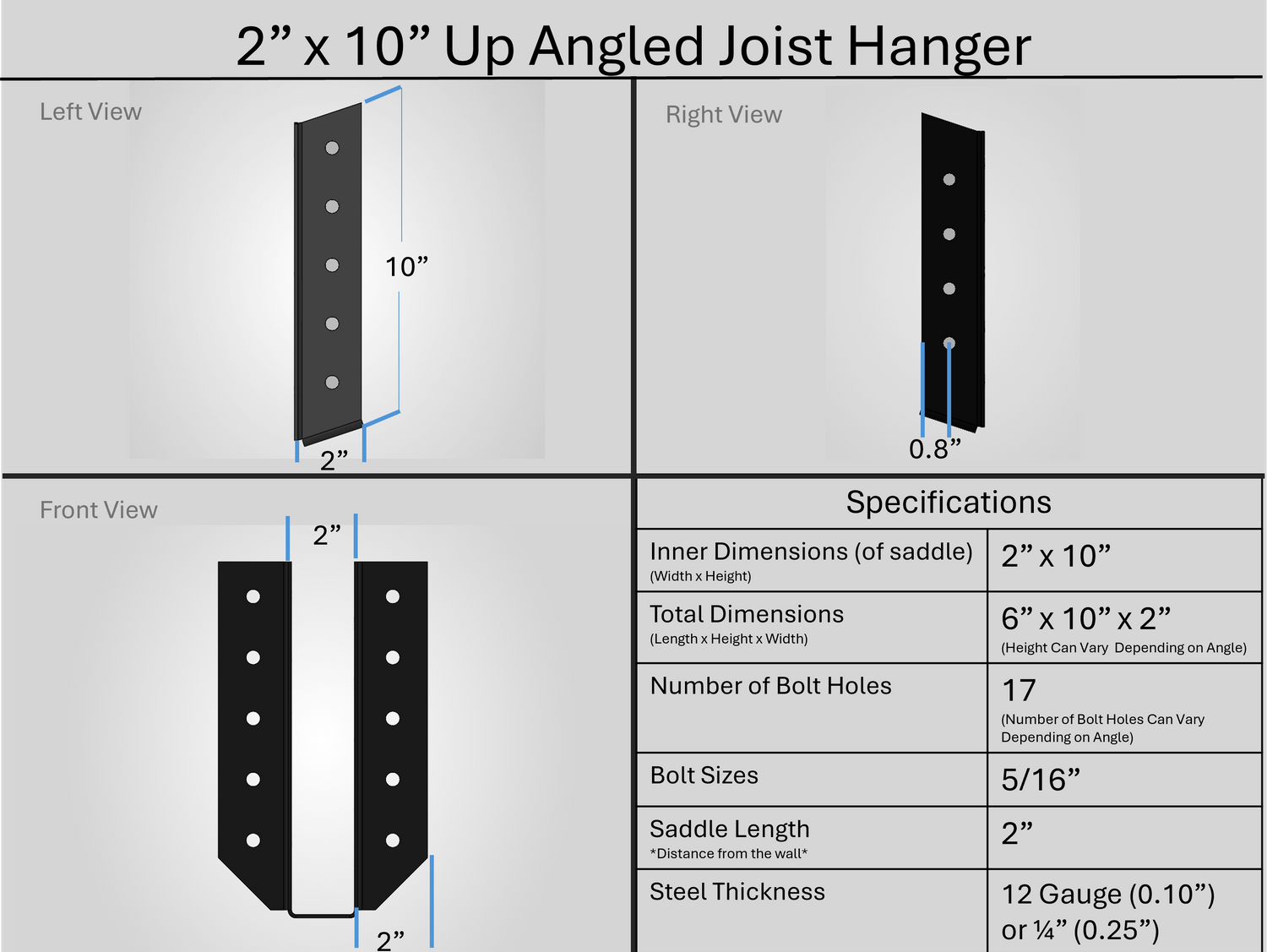 Joist Hangers - Up Angled