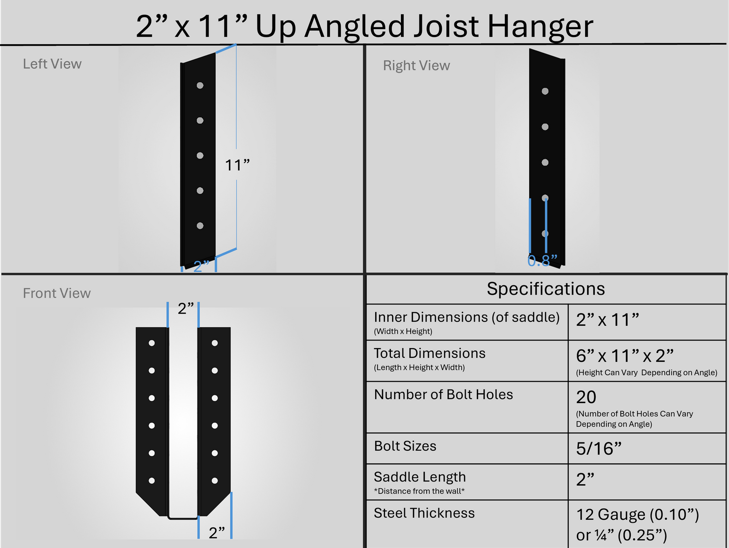 Joist Hangers - Up Angled