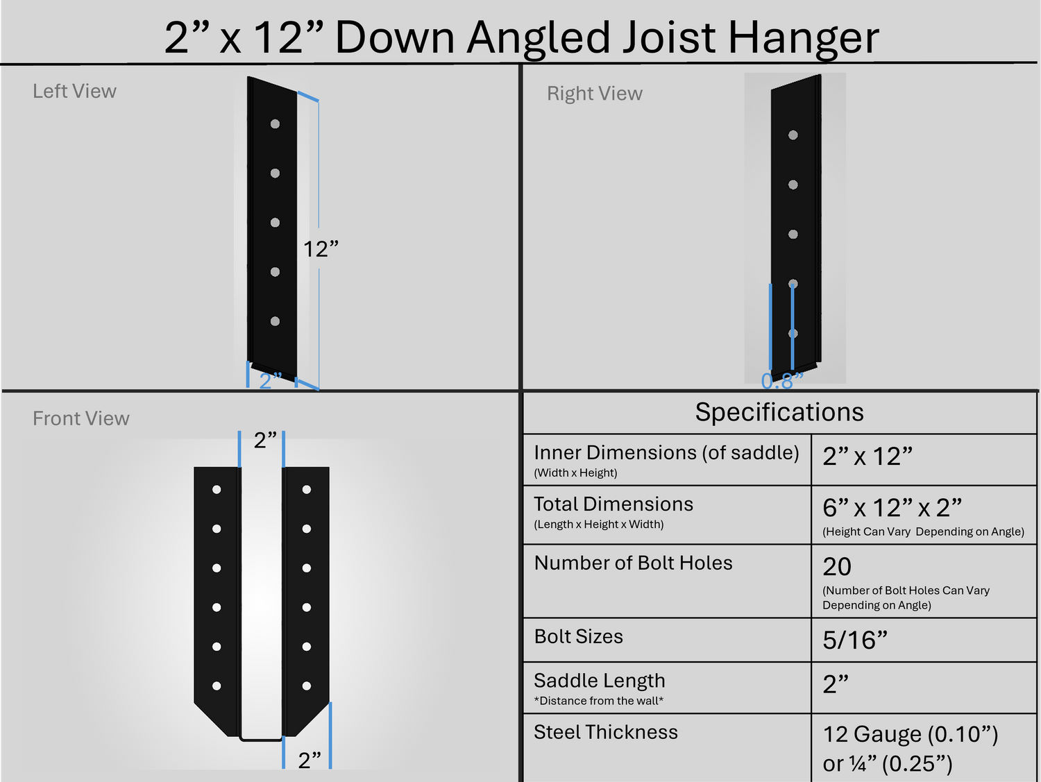 Joist Hangers - Down Angled