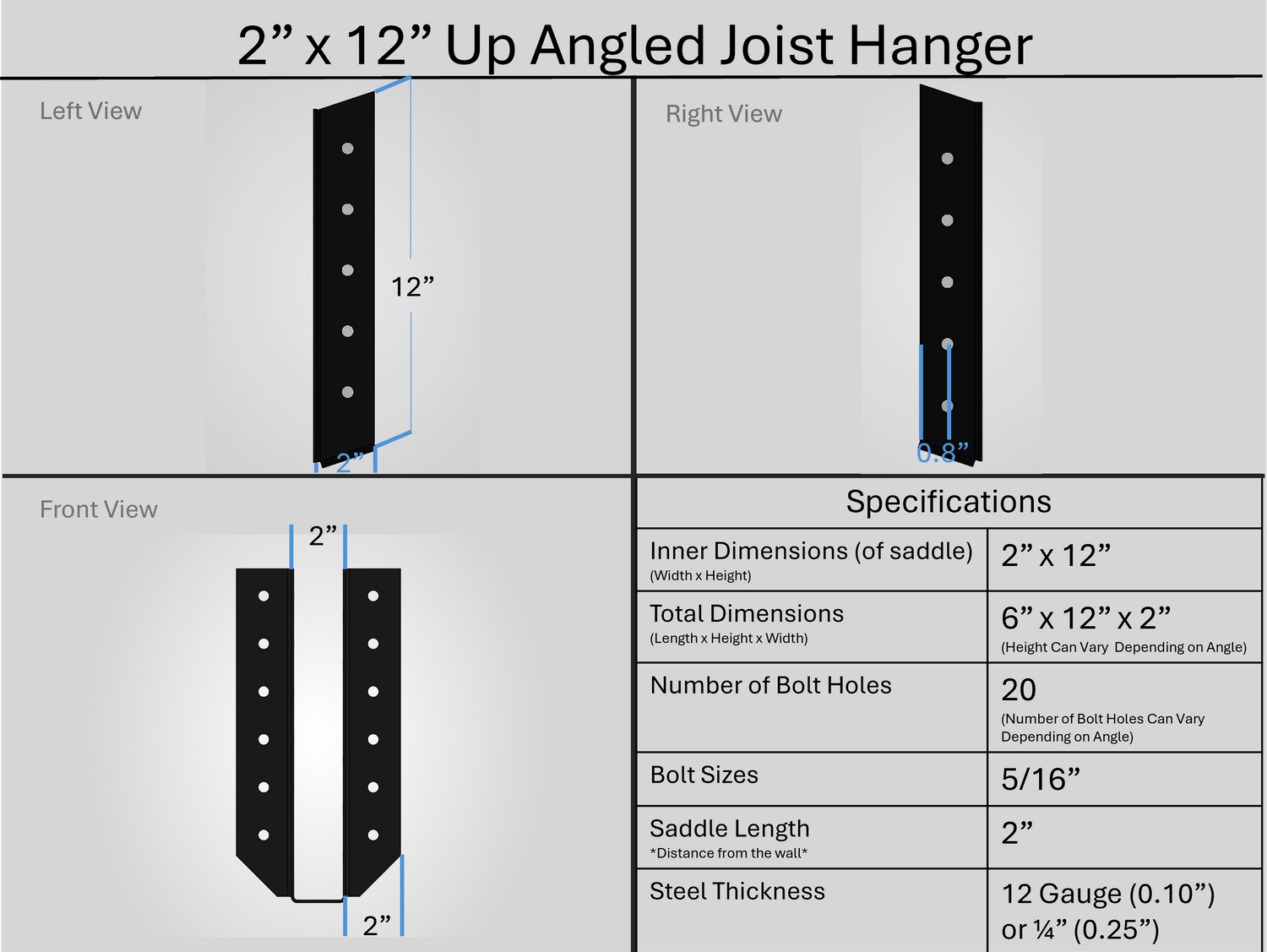 Joist Hangers - Up Angled