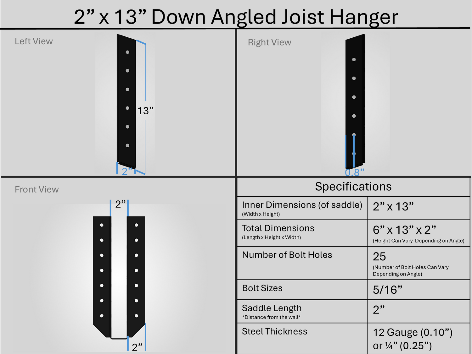 Joist Hangers - Down Angled