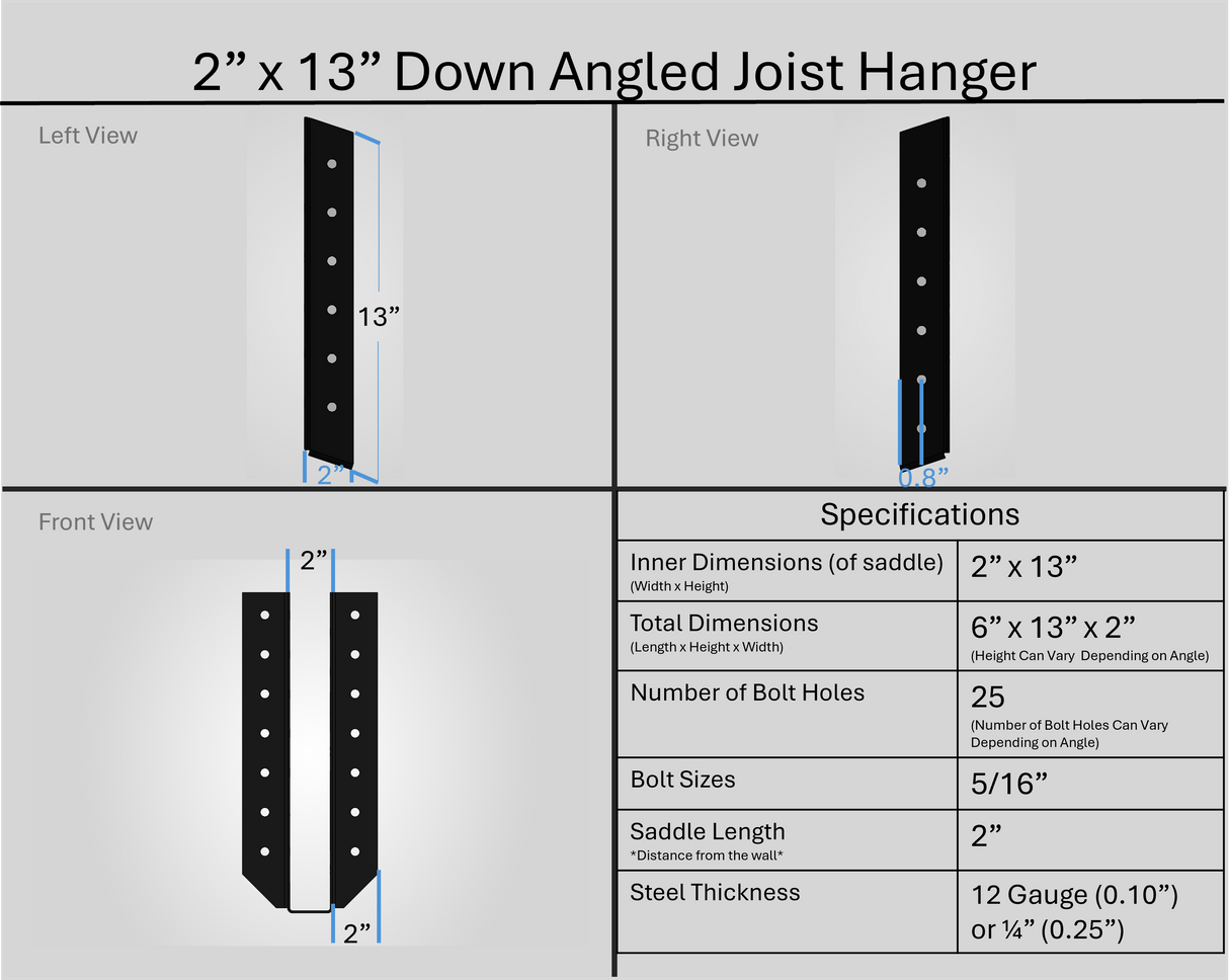 Joist Hangers - Down Angled