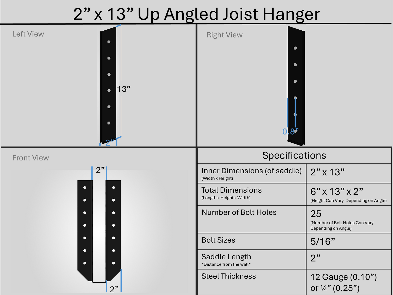 Joist Hangers - Up Angled