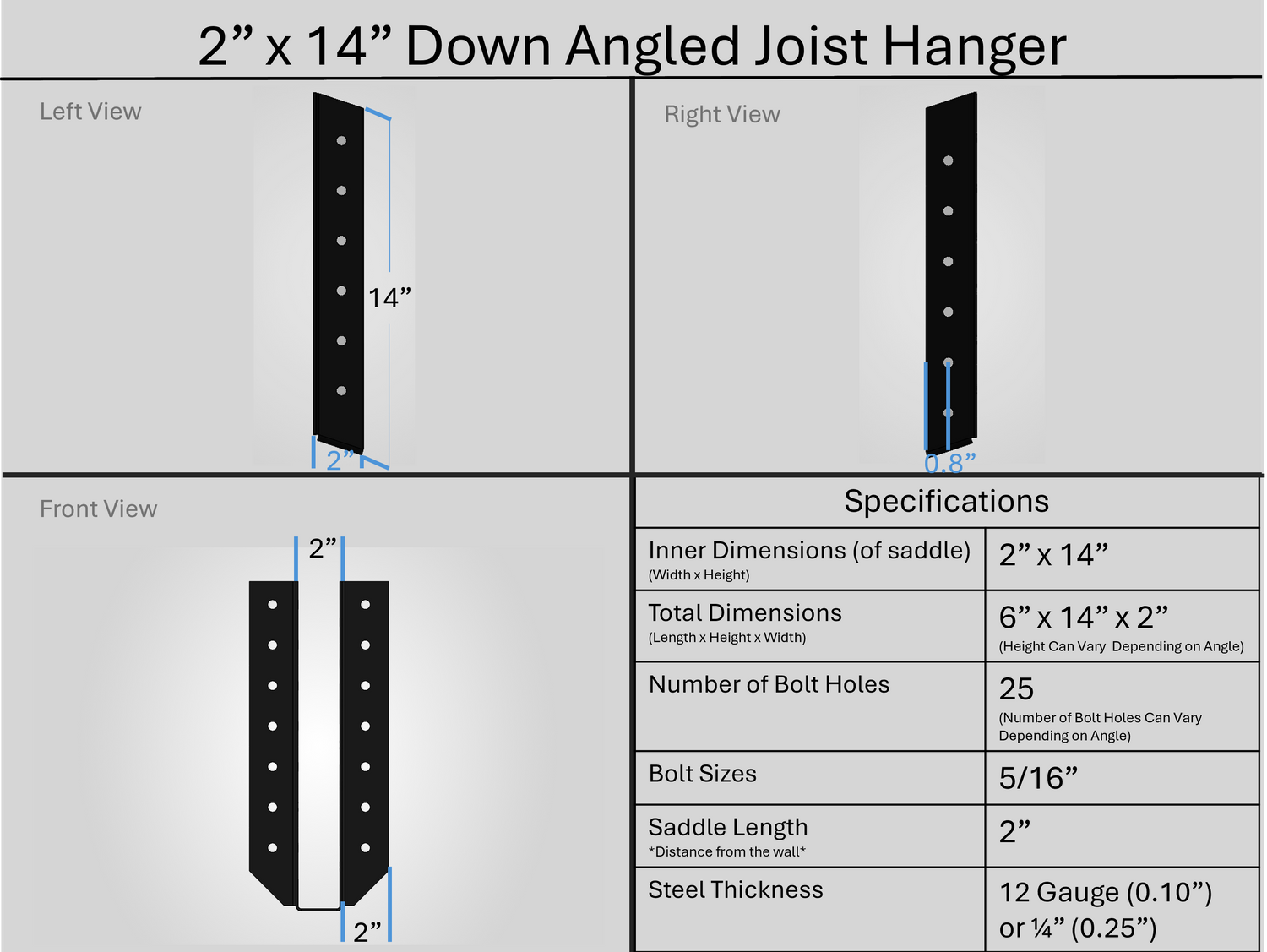 Joist Hangers - Down Angled