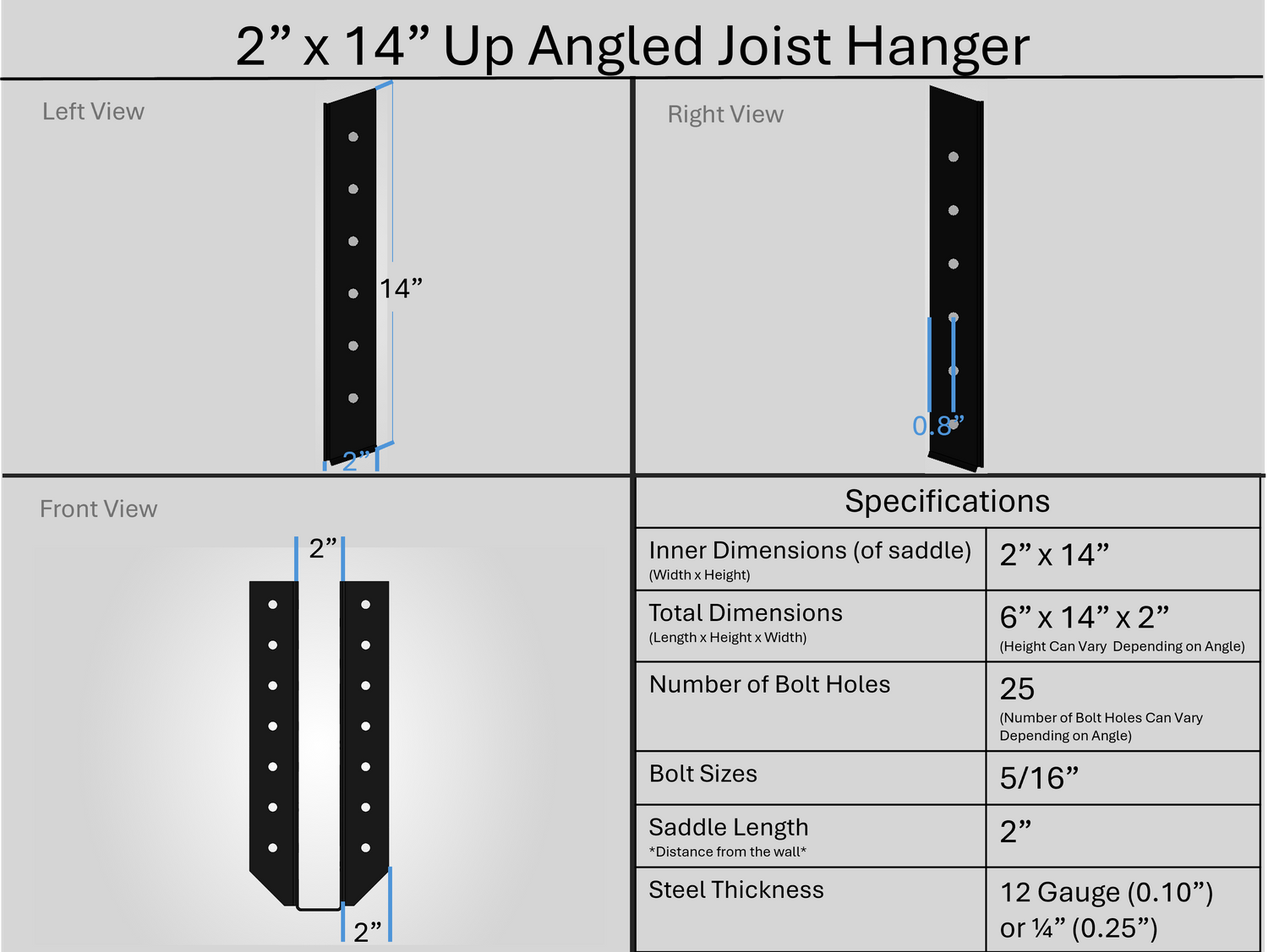 Joist Hangers - Up Angled