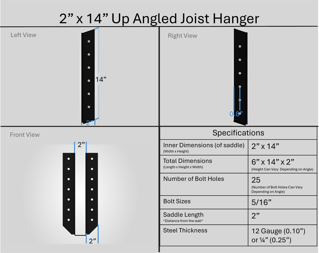 Joist Hangers - Up Angled