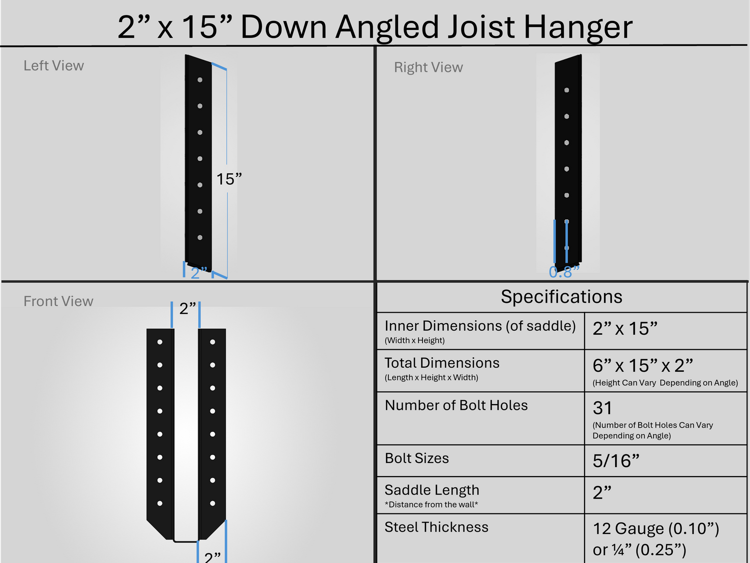 Joist Hangers - Down Angled