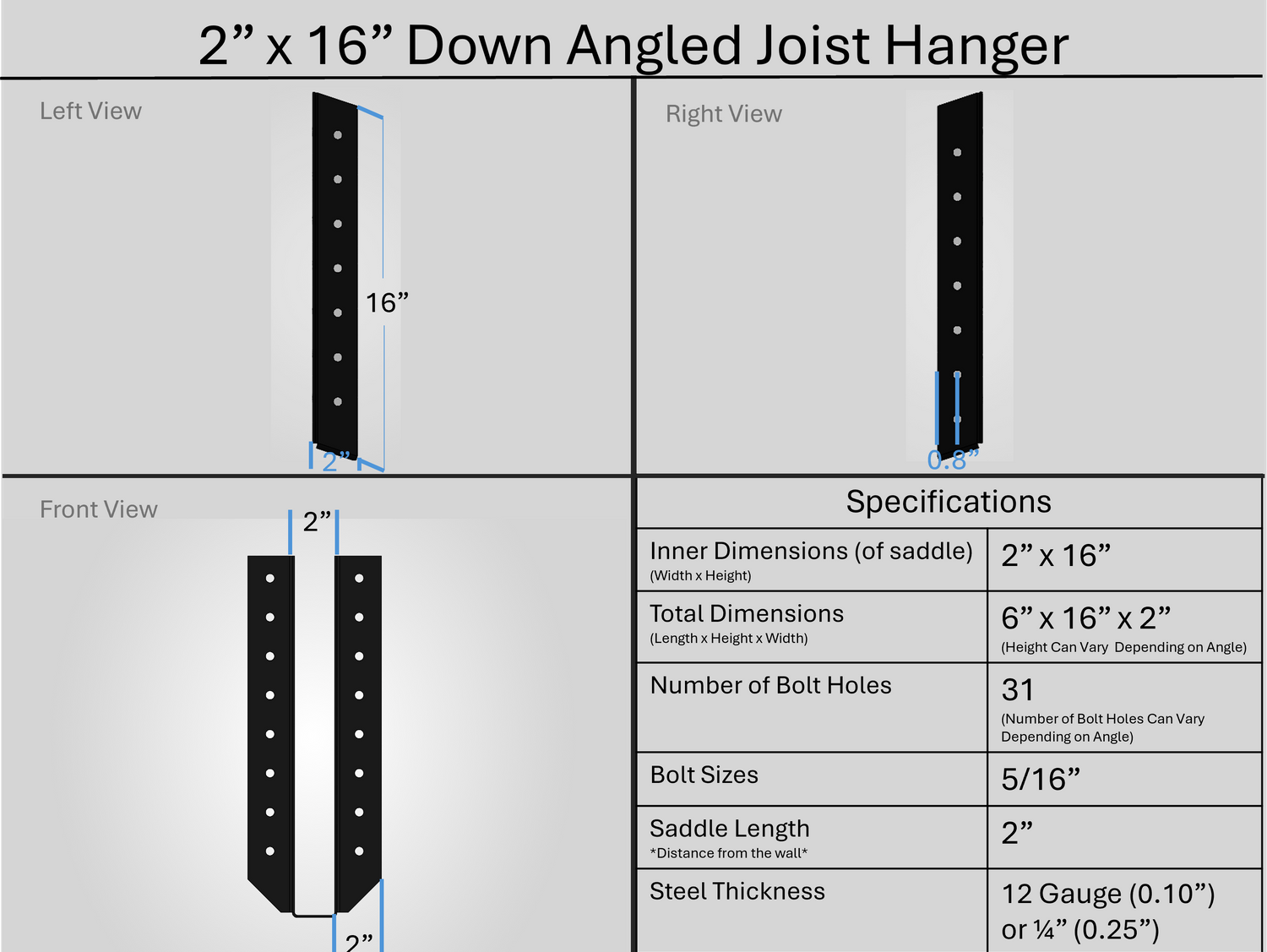 Joist Hangers - Down Angled