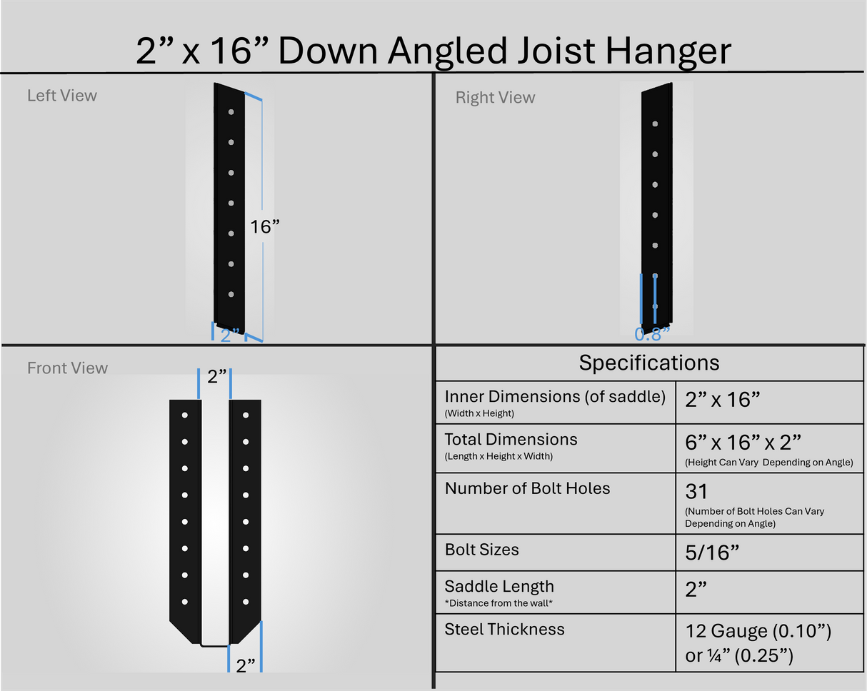 Joist Hangers - Down Angled