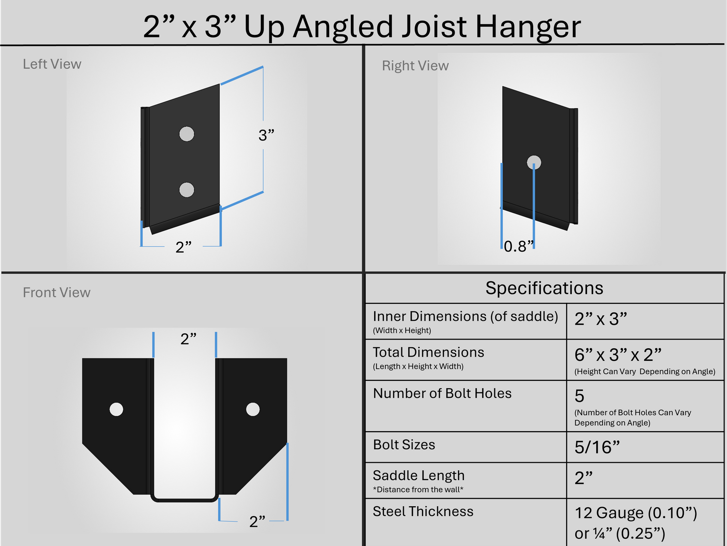 Joist Hangers - Up Angled