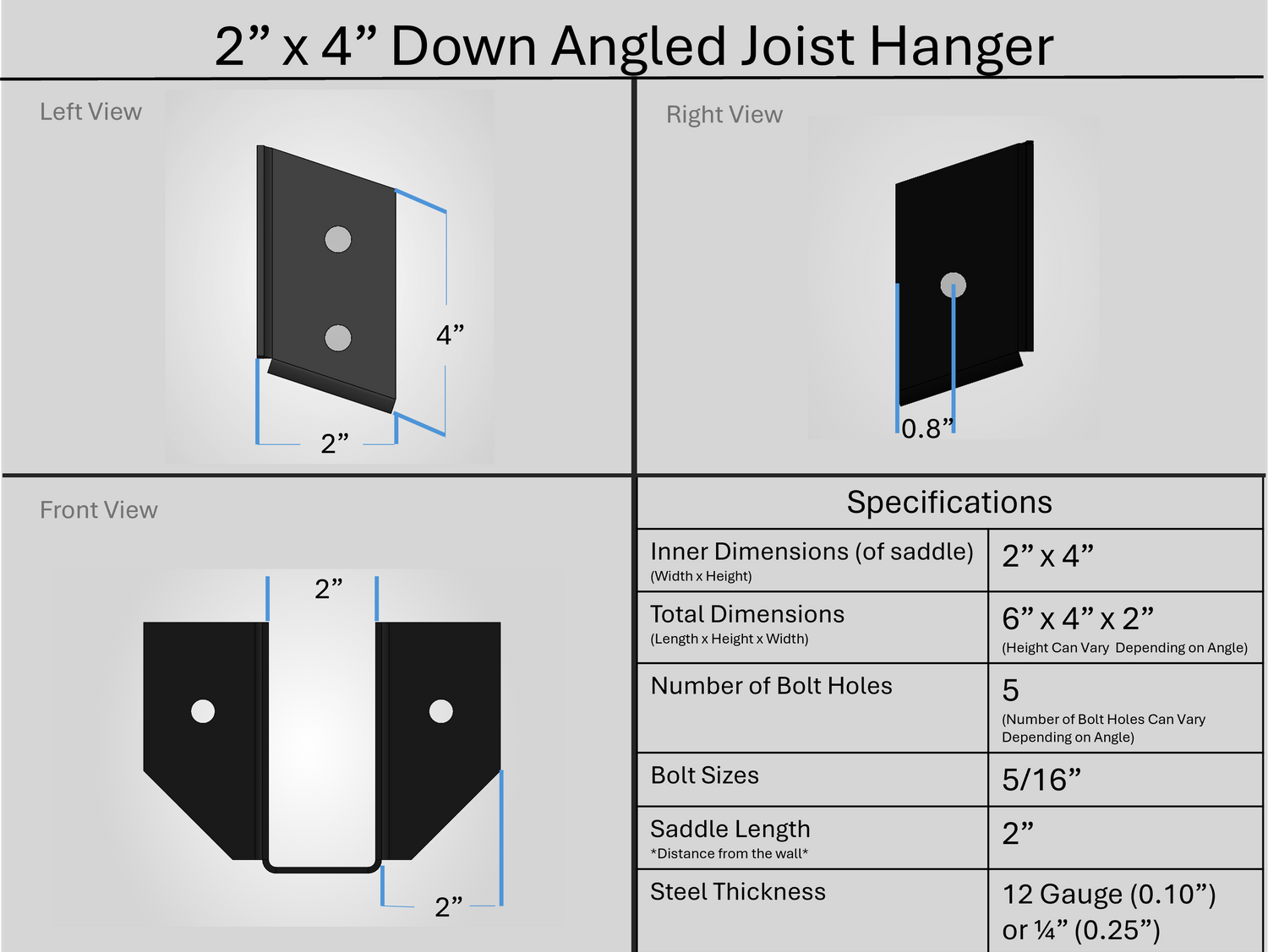 Joist Hangers - Down Angled