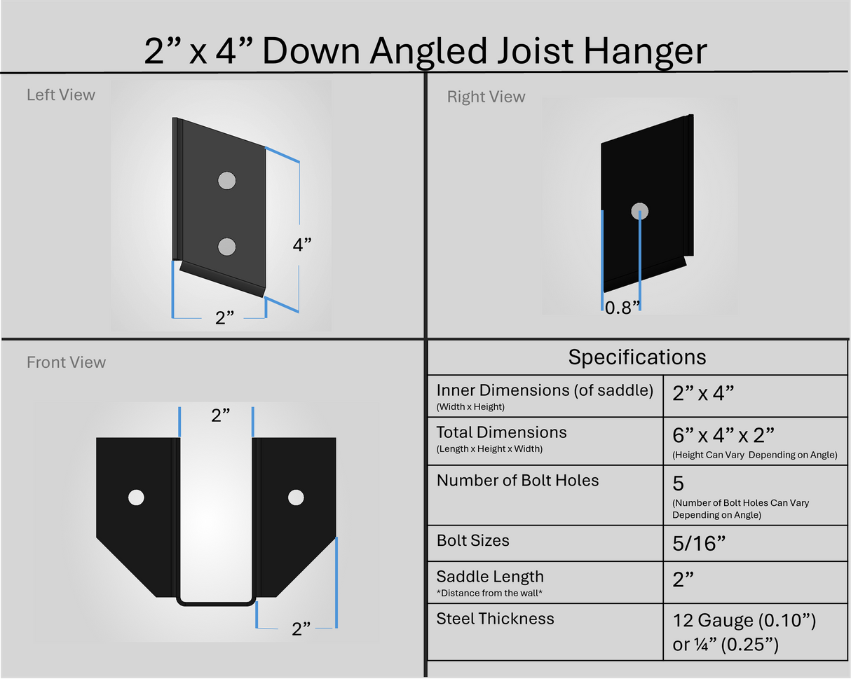 Joist Hangers - Down Angled