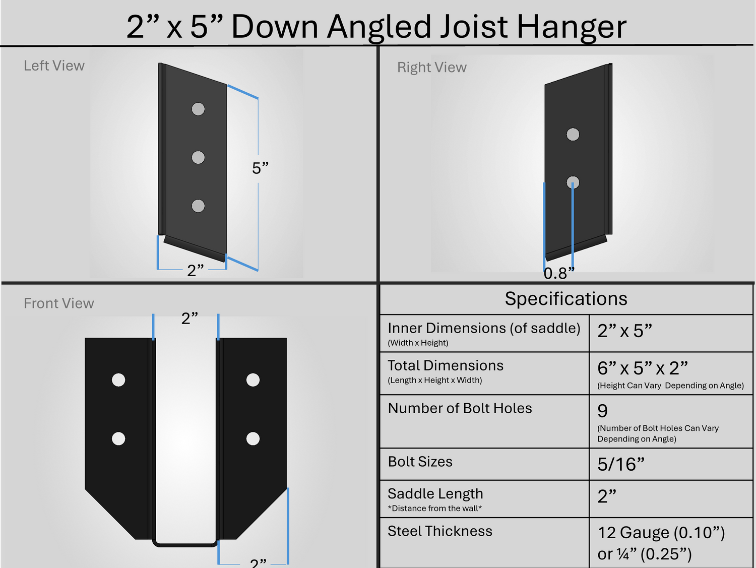 Joist Hangers - Down Angled