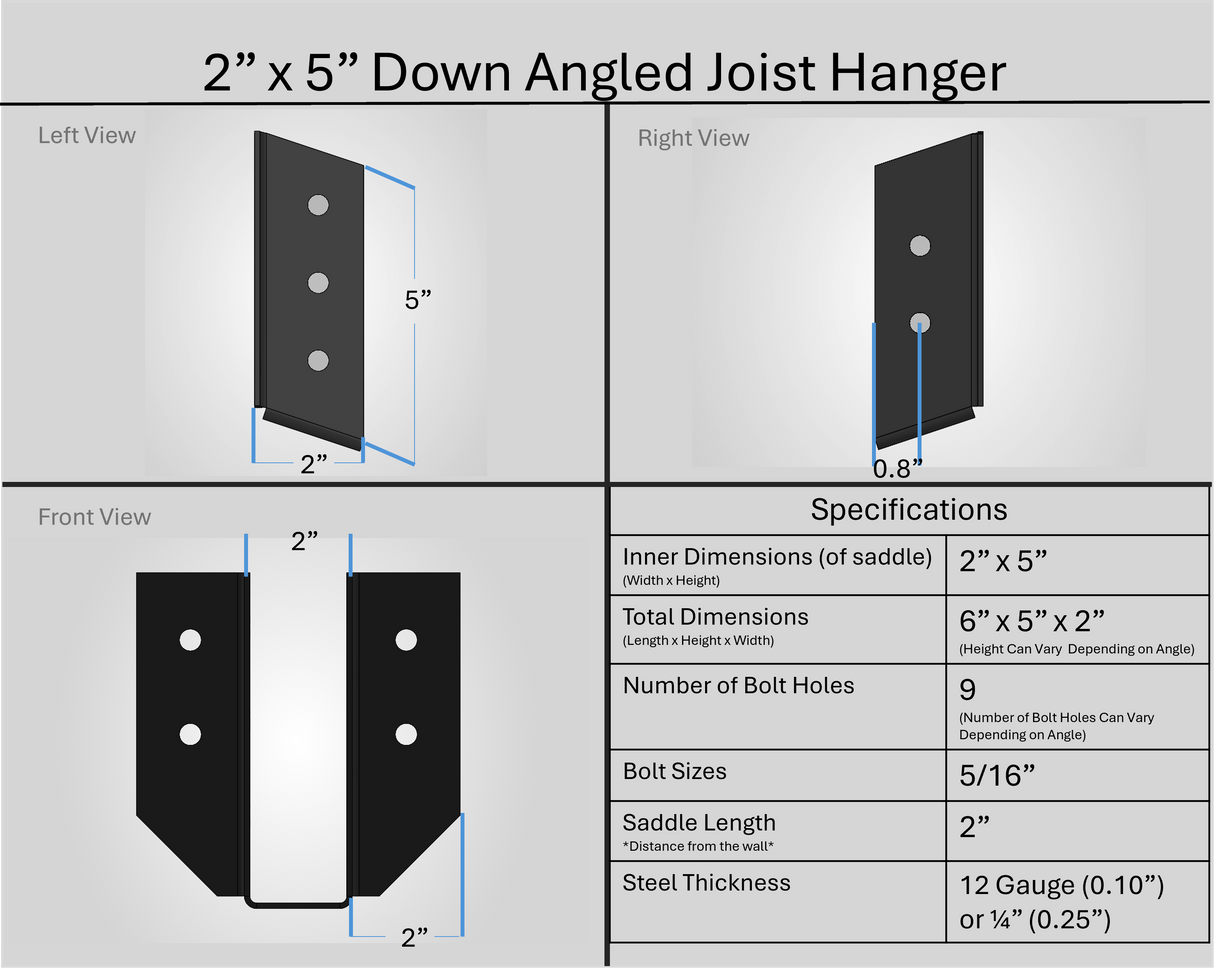 Joist Hangers - Down Angled