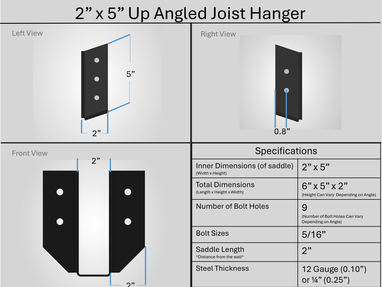 Joist Hangers - Up Angled