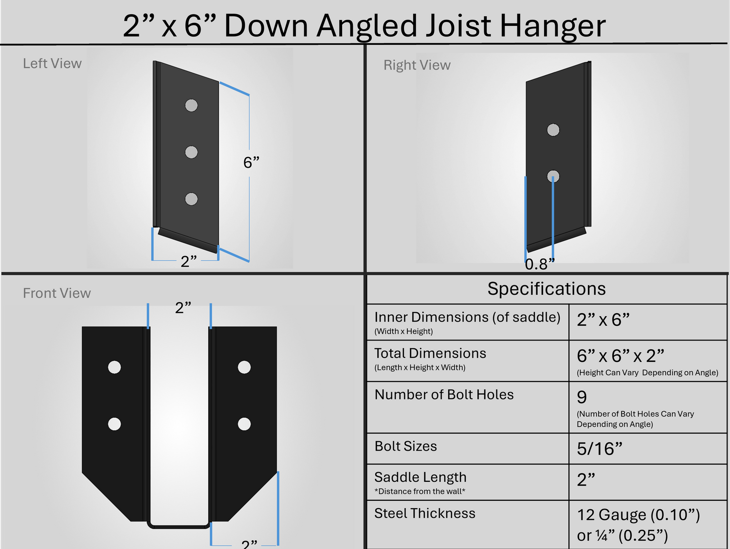 Joist Hangers - Down Angled
