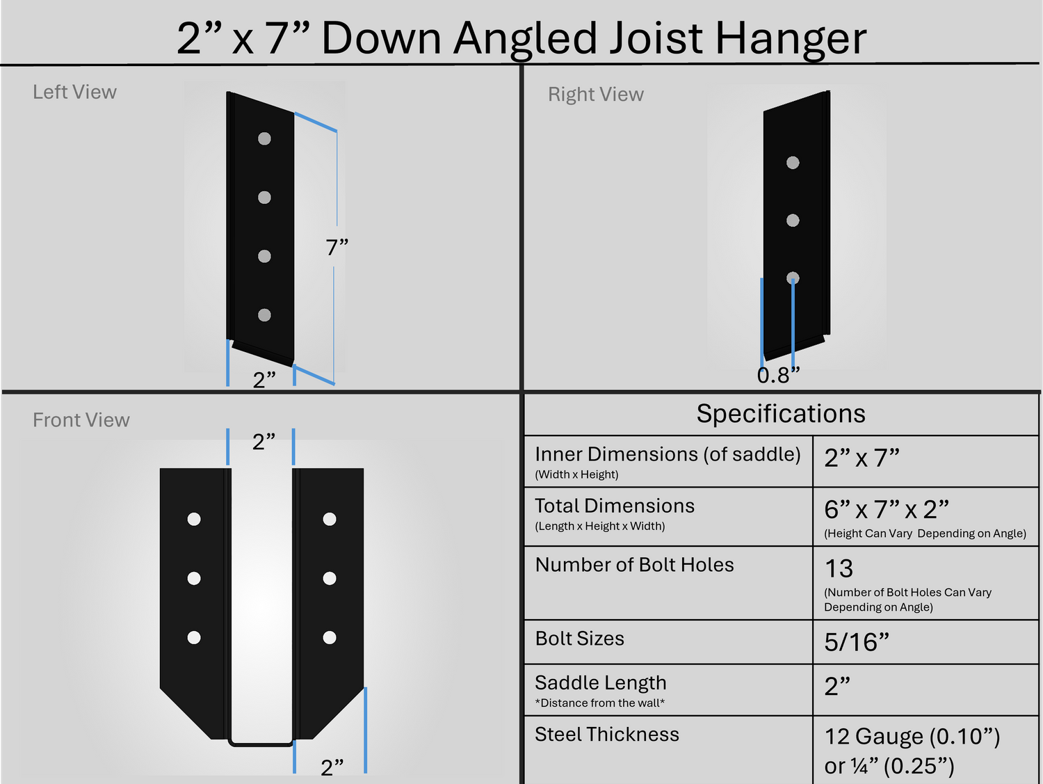 Joist Hangers - Down Angled