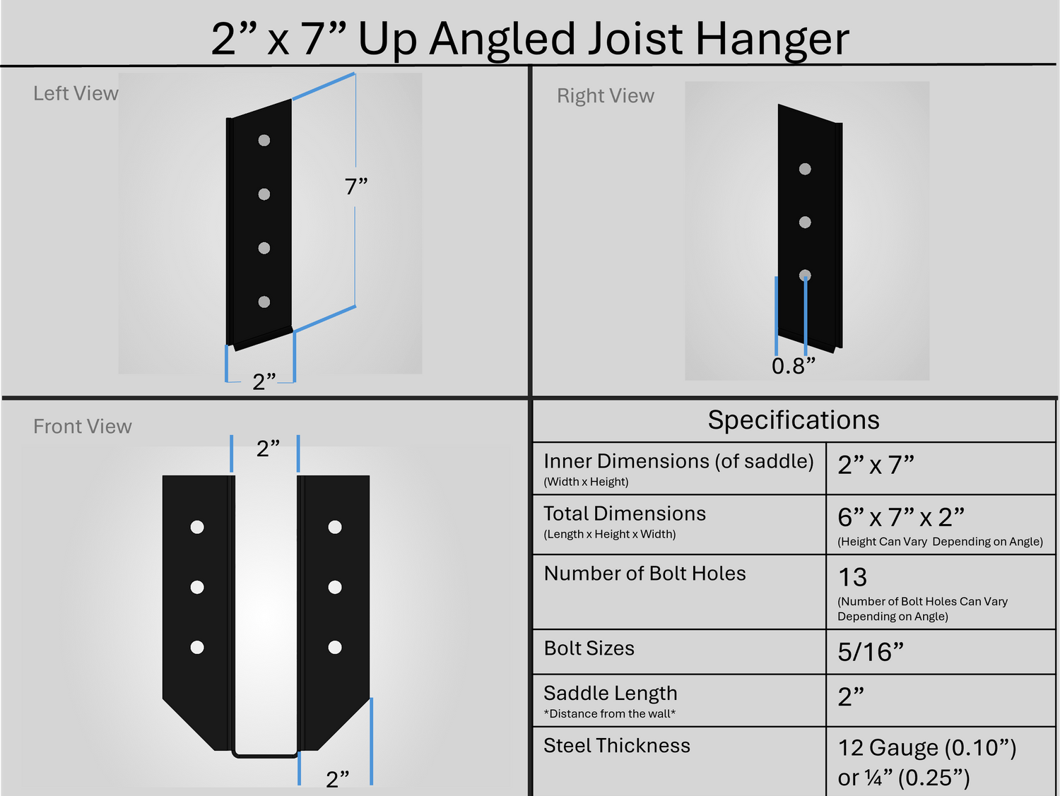 Joist Hangers - Up Angled