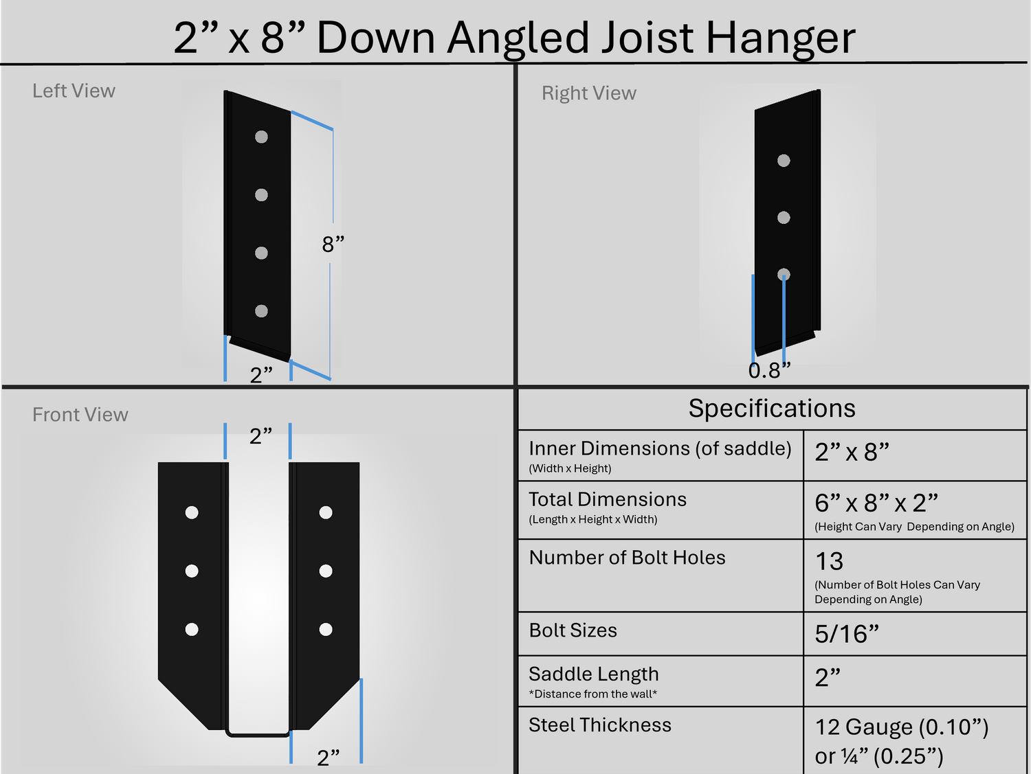Joist Hangers - Down Angled