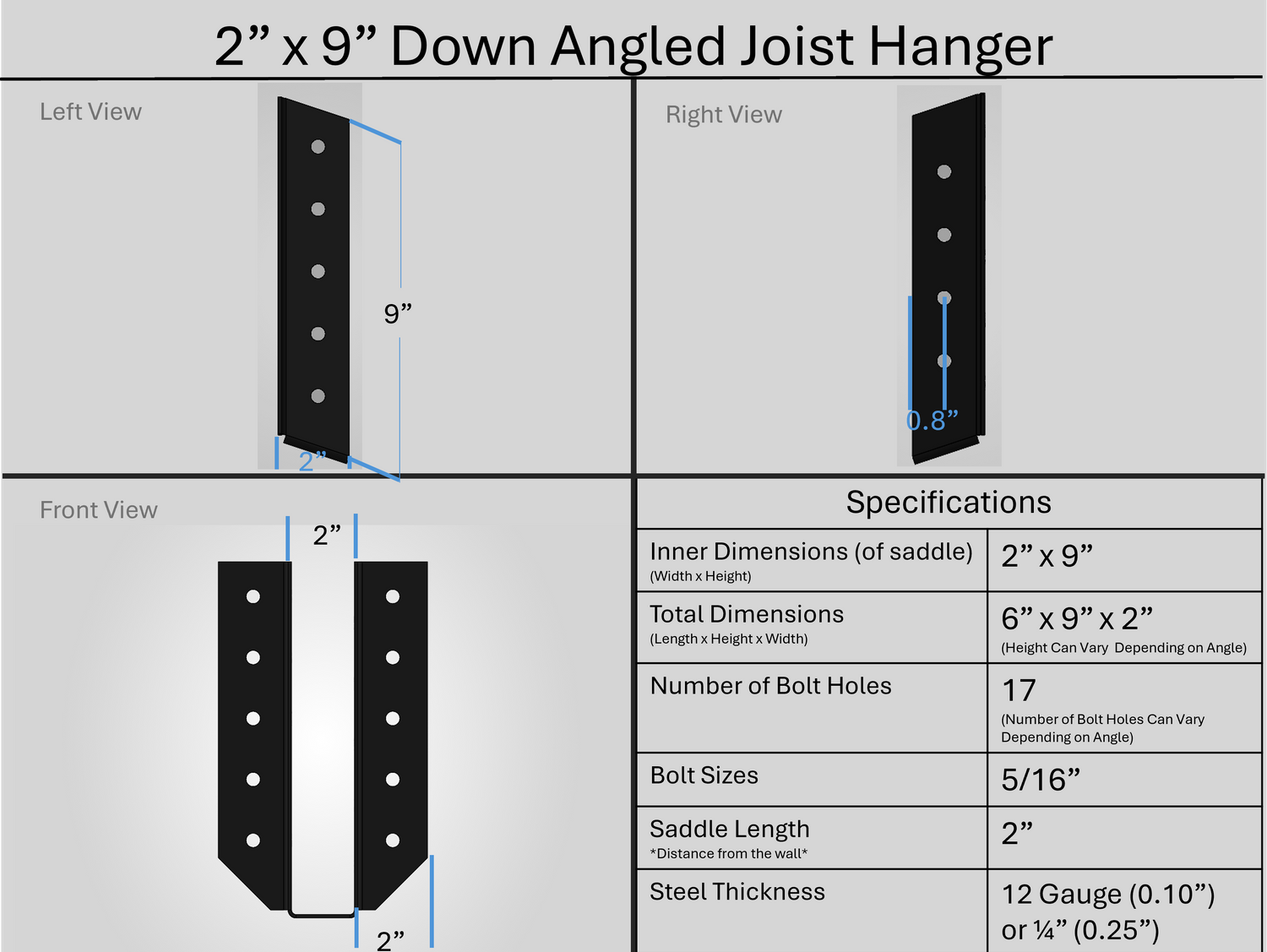 Joist Hangers - Down Angled