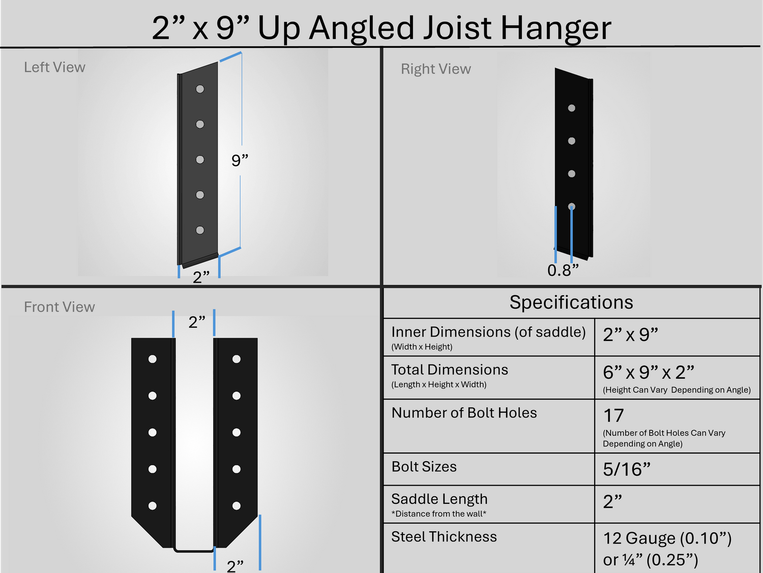 Joist Hangers - Up Angled