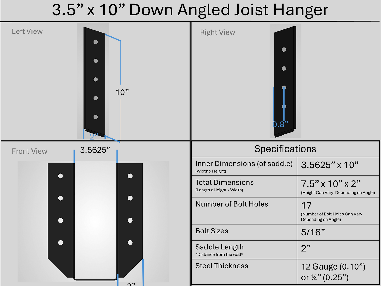 Joist Hangers - Down Angled