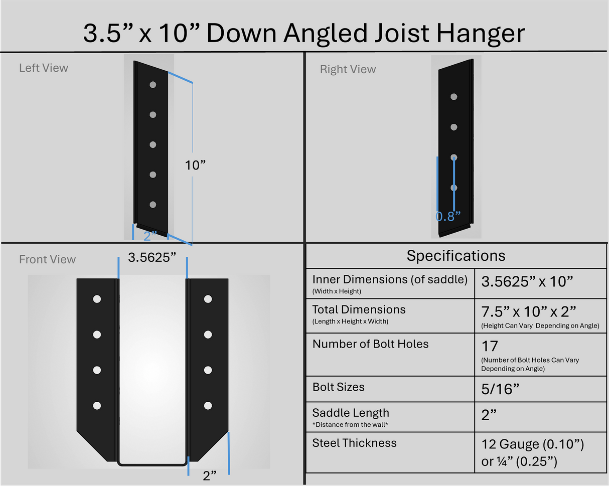 Joist Hangers - Down Angled